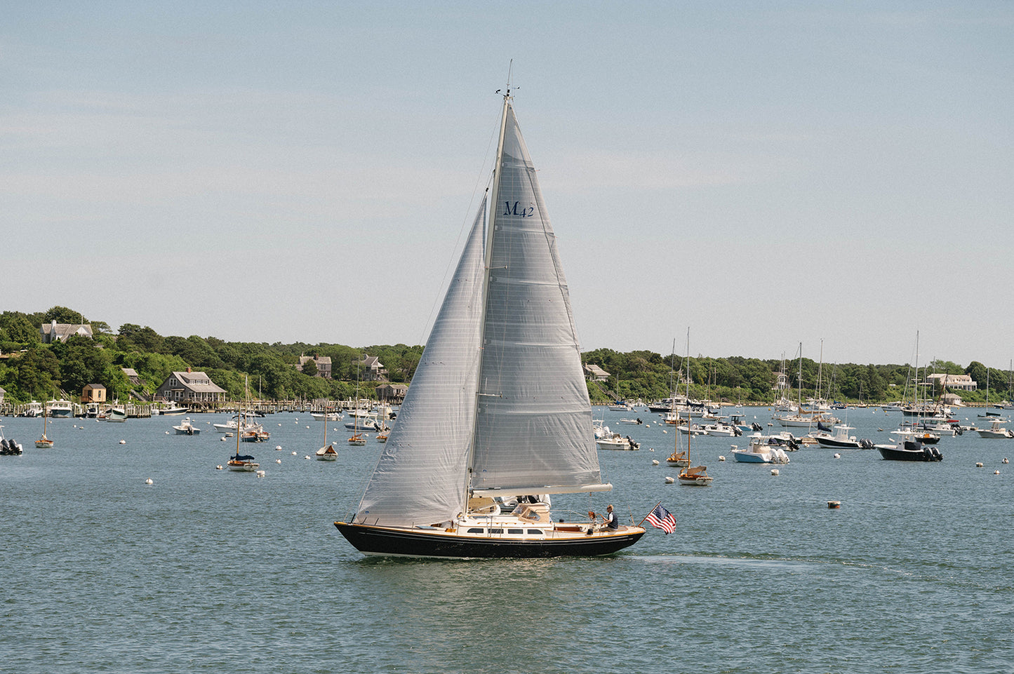 Sailboat in Edgartown Harbor, Martha’s Vineyard Coastal Wall Art Print