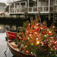 Nantucket Christmas Tree Boat Print, Coastal Holiday Wall Art, New England Winter Decor, Festive Harbor Photography, Fine Art Coastal Print