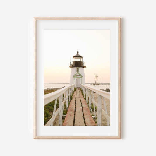 Nantucket Brant Point Lighthouse Print, Coastal Wall Art, New England Beach Photography, Nautical Home Decor, Cape Cod Ocean Print