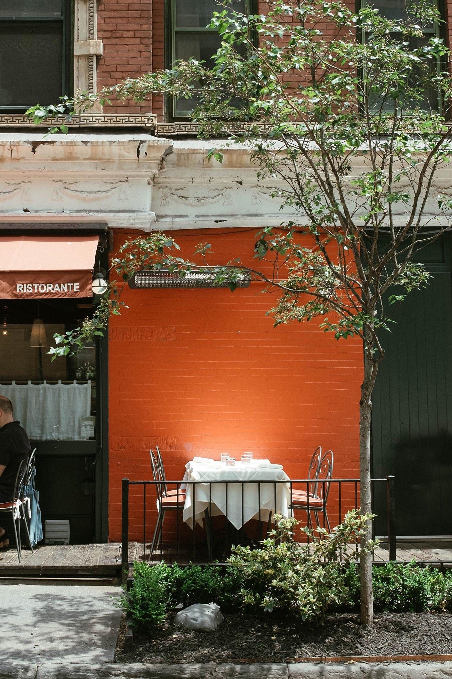 Sant Ambroeus NYC Print – West Village Sidewalk Café Photography, Romantic New York Street Scene, Minimalist Fine Art Wall Decor