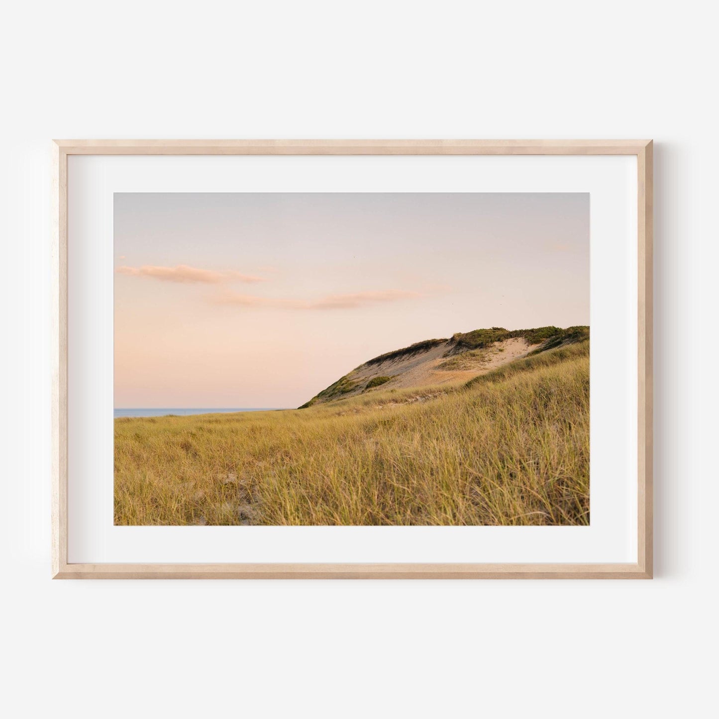 Cape Cod Dunes Print, Truro Beach Photography, Massachusetts Coastal Wall Art, Soft Sunset Ocean Decor, New England Print