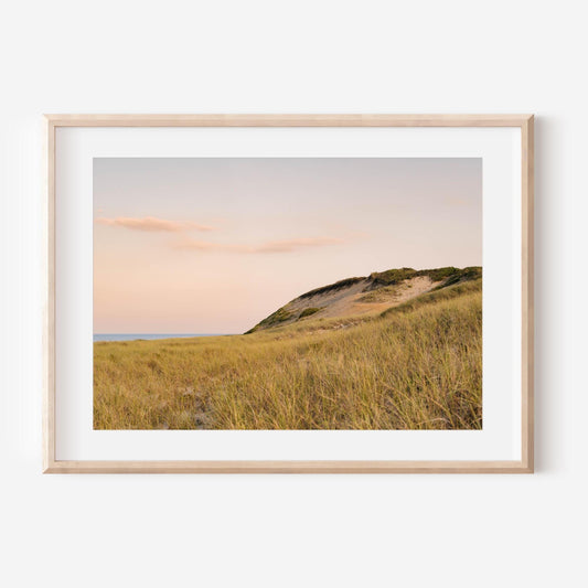 Cape Cod Dunes Print, Truro Beach Photography, Massachusetts Coastal Wall Art, Soft Sunset Ocean Decor, New England Print