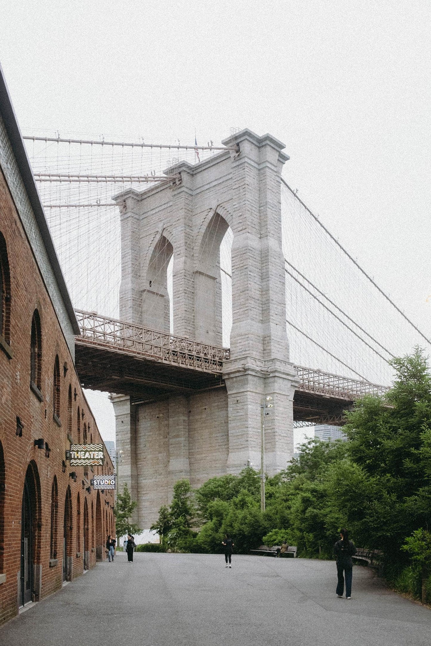 Brooklyn Bridge Print – NYC Fine Art Photography from DUMBO, New York Wall Decor, Industrial Urban Cityscape, Minimalist Home Art