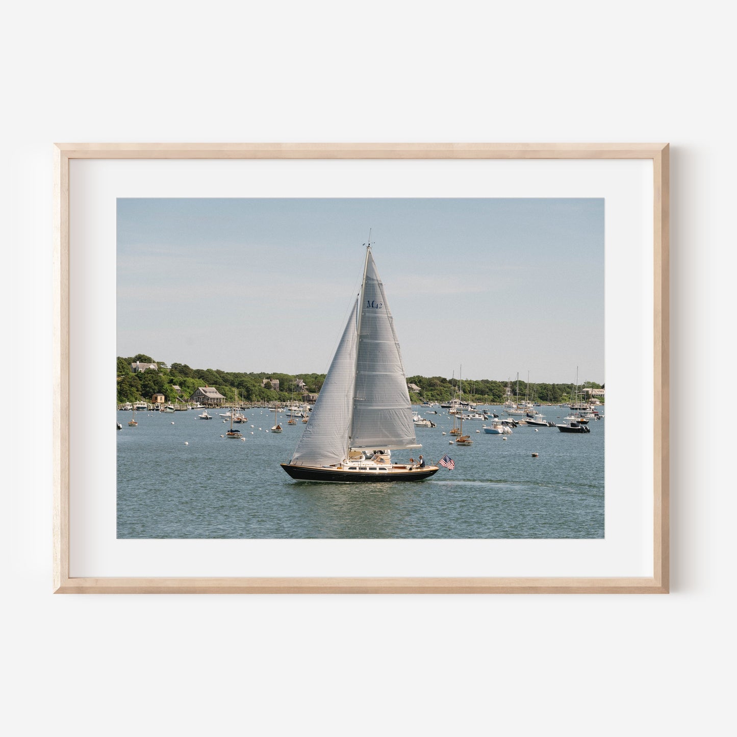 Sailboat in Edgartown Harbor, Martha’s Vineyard Coastal Wall Art Print