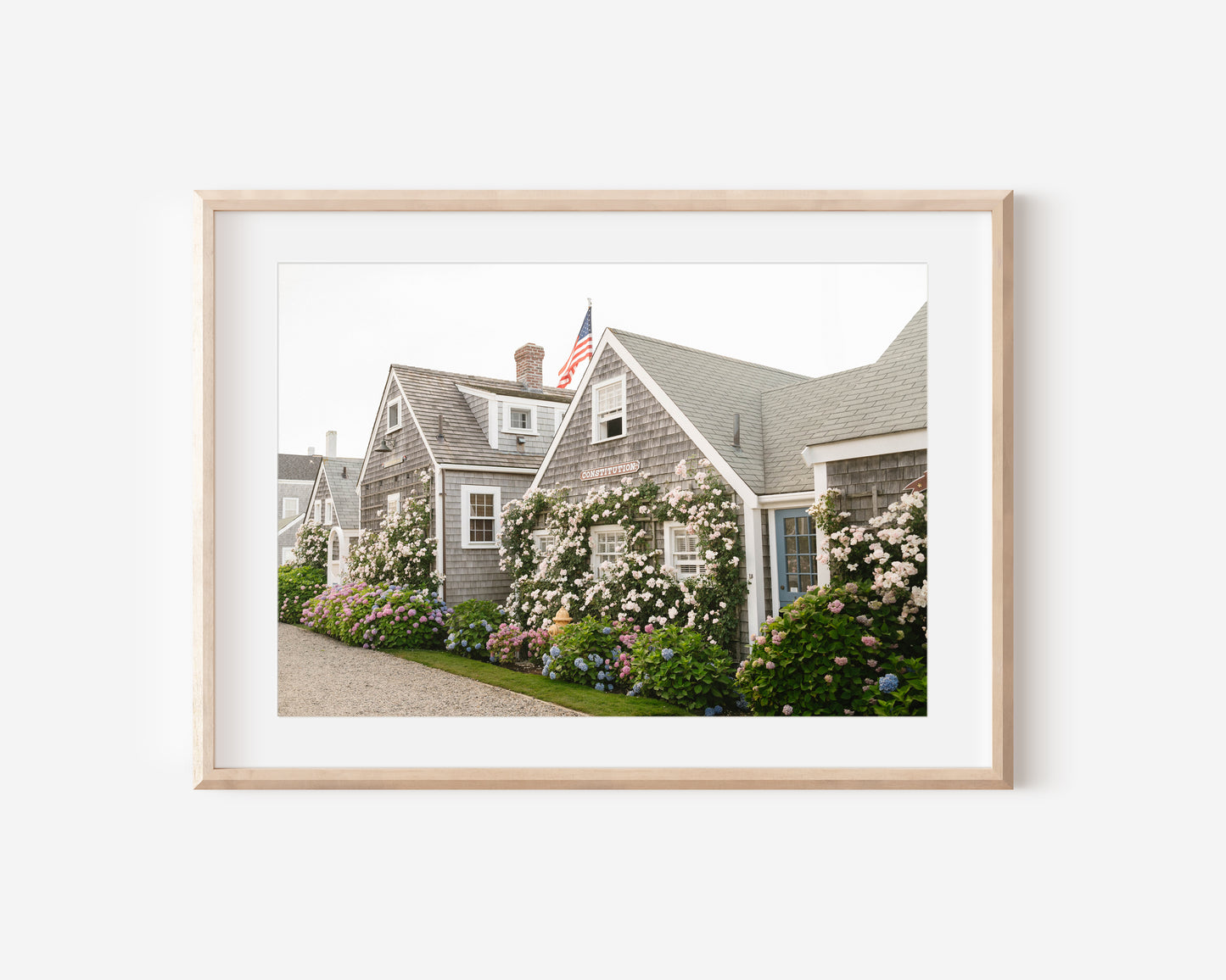 Constitution Cottage, Nantucket – Rose-Covered Shingle Home Fine Art Print