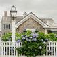 Blue Hydrangeas and Shingled Cottage in Edgartown – Martha’s Vineyard Fine Art Coastal Print