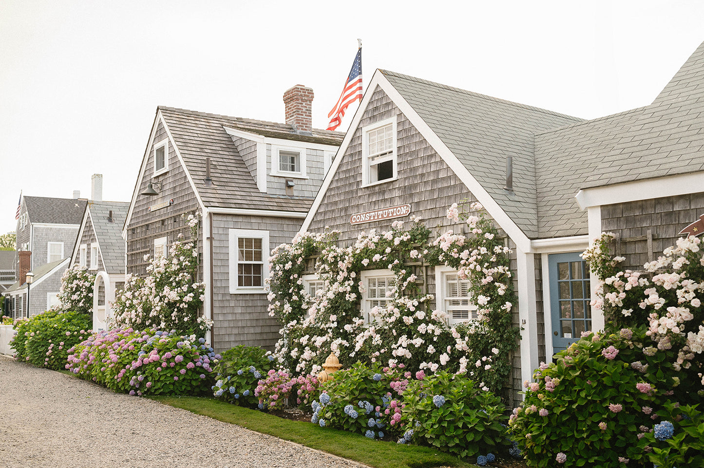 Constitution Cottage, Nantucket – Rose-Covered Shingle Home Fine Art Print