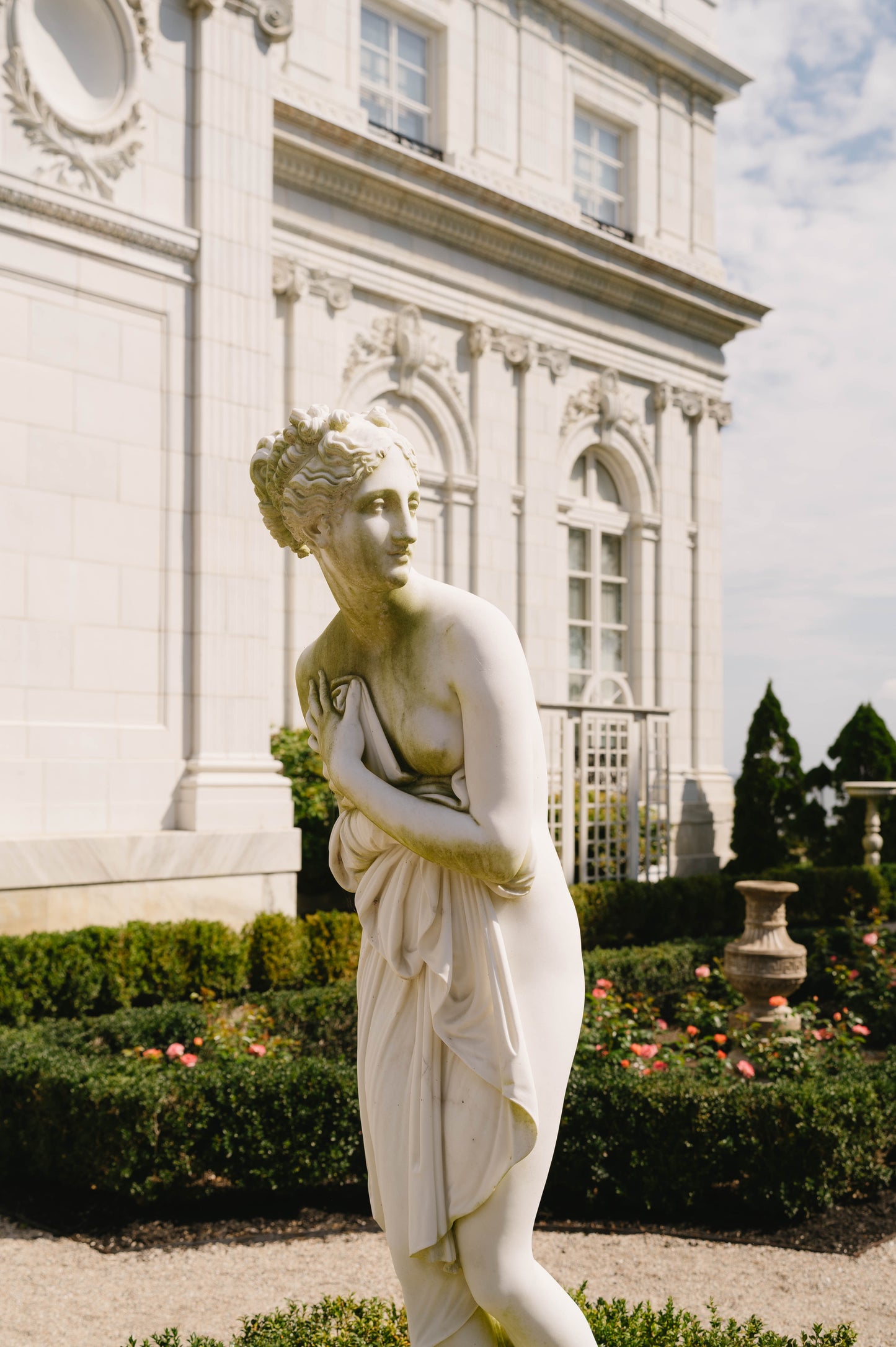 Rosecliff Newport Mansion Garden Statue Photography Print, Newport Rhode Island Estate Wall Art, Classical Sculpture Photo, Gilded Age Decor