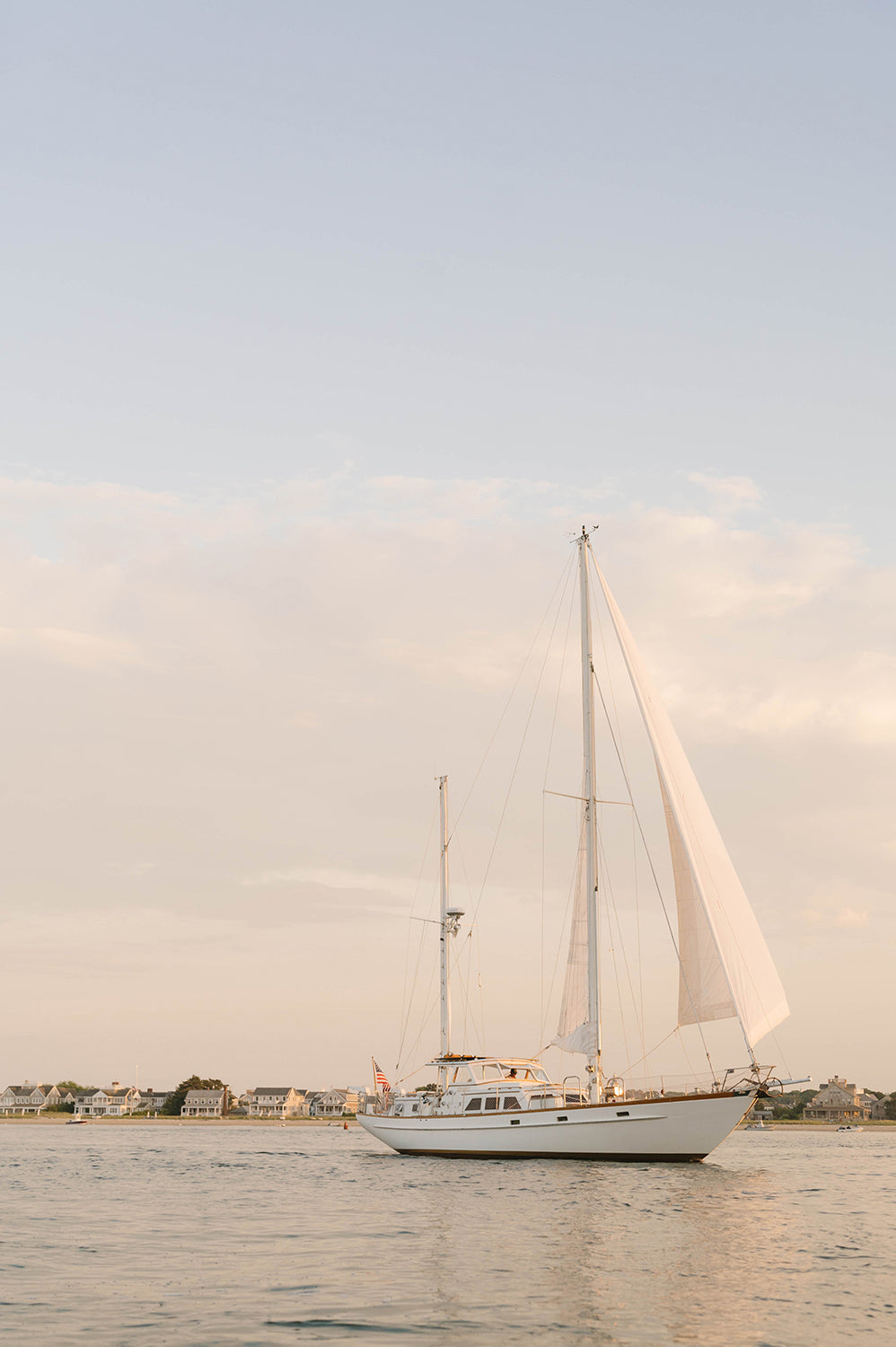 Nantucket Harbor Sailboat Print, Soft Coastal Wall Art at Sunset, Fine Art Photography by Chelsea Victoria (Copy)