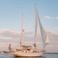 Nantucket Sailboat at Sunset, Coastal Nautical Print, New England Ocean Wall Art