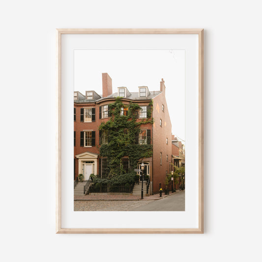 Fine Art Boston Photo – Vine-Covered House Wall Art, New England Decor, Nature-Inspired Print, Cityscape Photography, Gift for Art Lovers