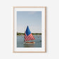 Patriotic Sailboat in Martha’s Vineyard Harbor, Coastal Americana Nautical Wall Art