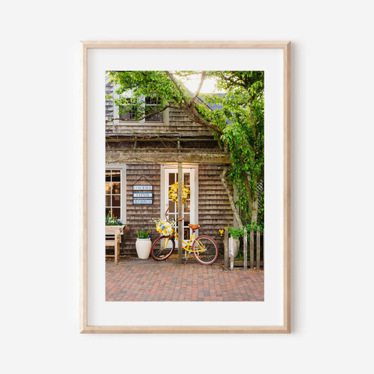 Nantucket Photography – Bicycle and Coastal Charm Wall Art, New England Decor, Nature-Inspired Print, Gift for Beach and Art Lovers