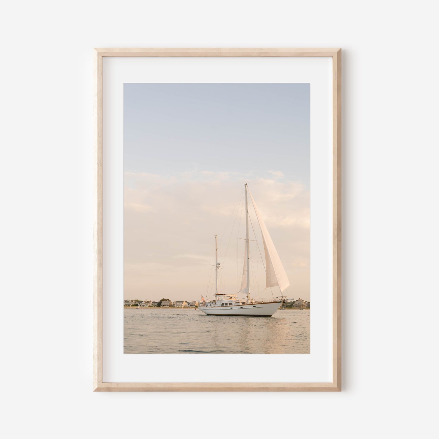Nantucket Harbor Sailboat Print, Soft Coastal Wall Art at Sunset, Fine Art Photography by Chelsea Victoria (Copy)