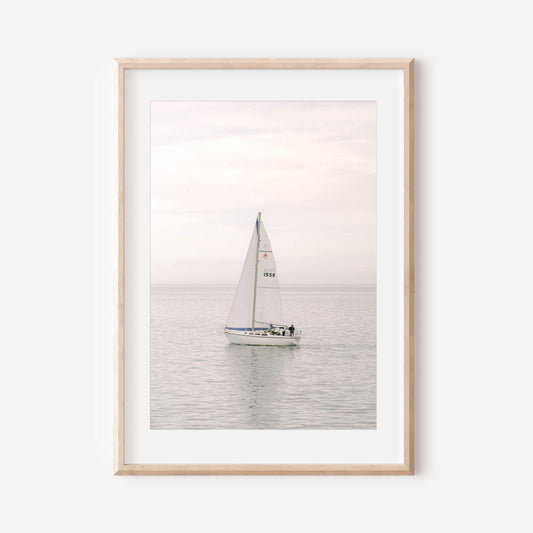 Three Sailboats at Sea Nantucket Coastal Wall Art, Nautical Photography Print, Ocean Decor, Sailboat Artwork, New England Seascape