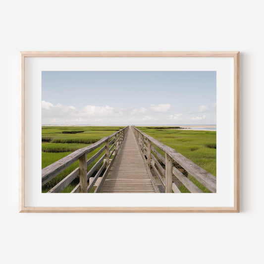 Greys Beach Boardwalk Print, Cape Cod Wall Art, Coastal Nature Photography, Marsh Landscape Photo, Yarmouth Massachusetts Art
