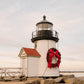 Nantucket Christmas Storefront Print, Coastal Holiday Wall Art, New England Winter Decor, Festive Downtown Street Photo