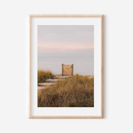 Steps Beach Nantucket Print – Coastal Wall Art, New England Beach Photography, Ocean Sunset Path, Cape Cod Fine Art Photo
