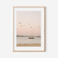 Seaside Sunrise Print, Coastal Wall Art, Harbor Birds Over Sailboats, Nantucket Photography
