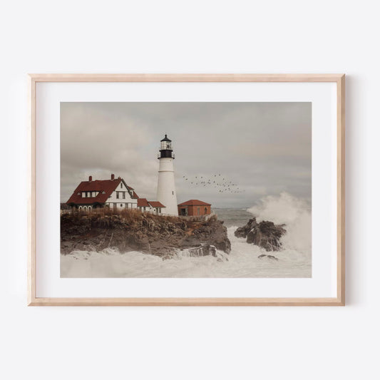 Portland Maine Art, Portland Head Light Print, Coastal Wall Art, Lighthouse Photo, New England Photography, Nautical Decor, Ocean Artwork