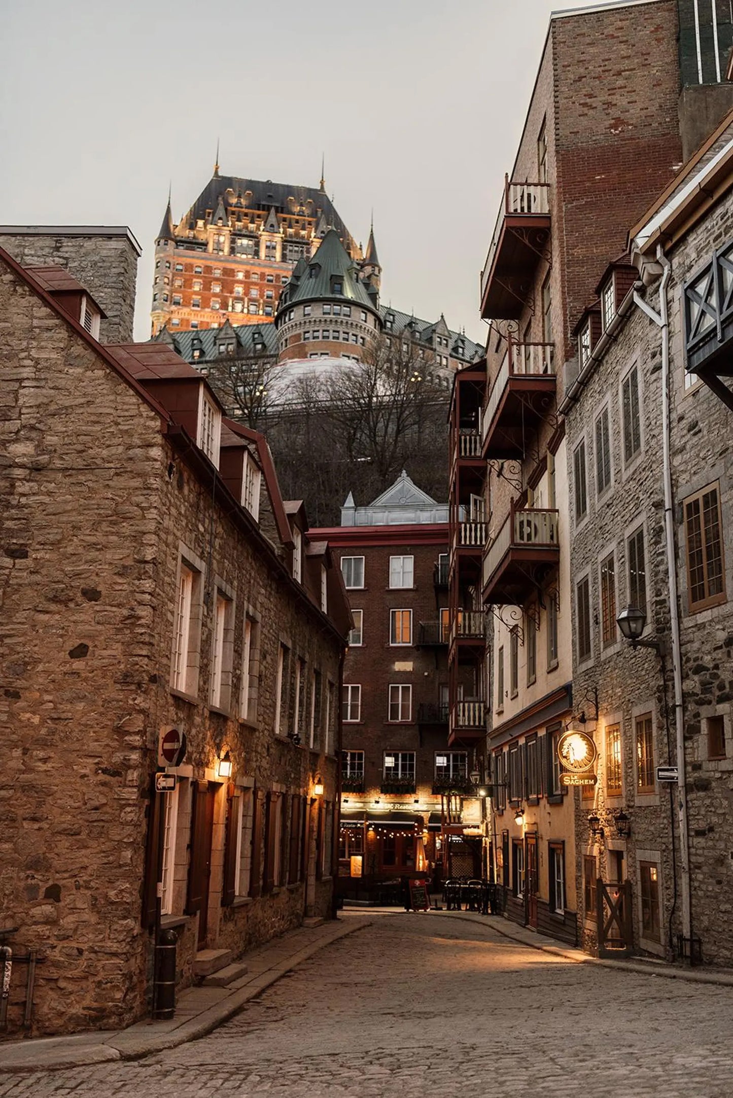 Quebec City Photograph – Christmas in Old Town Wall Art, Holiday Decor, Winter Fine Art Print, Festive Photography, Gift for Travelers