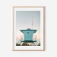 Turquoise Lifeguard Tower Print, Coastal Beach Photography, Pastel Ocean Wall Art, Minimal Beach Decor, California Lifeguard Stand Photo