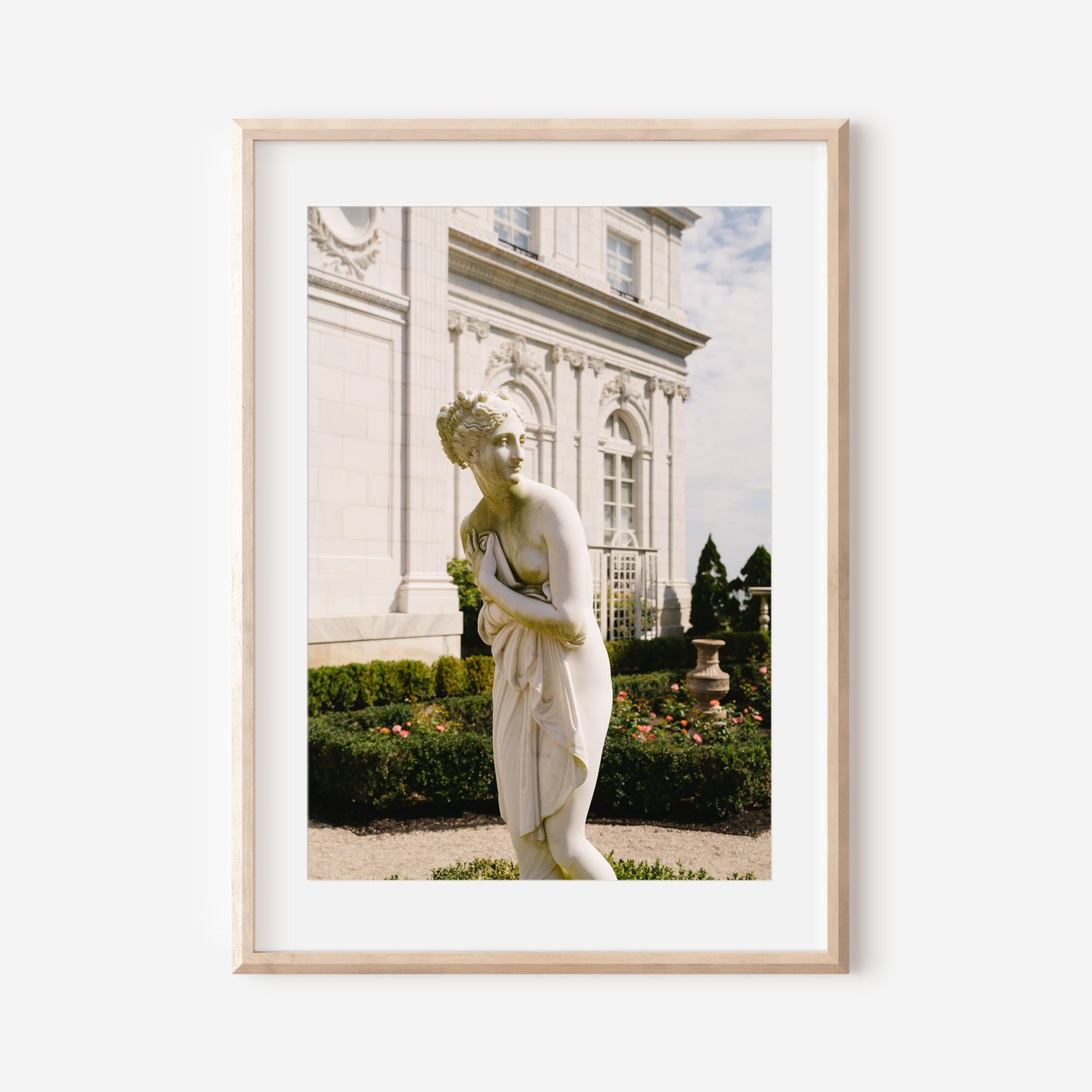 Rosecliff Newport Mansion Garden Statue Photography Print, Newport Rhode Island Estate Wall Art, Classical Sculpture Photo, Gilded Age Decor