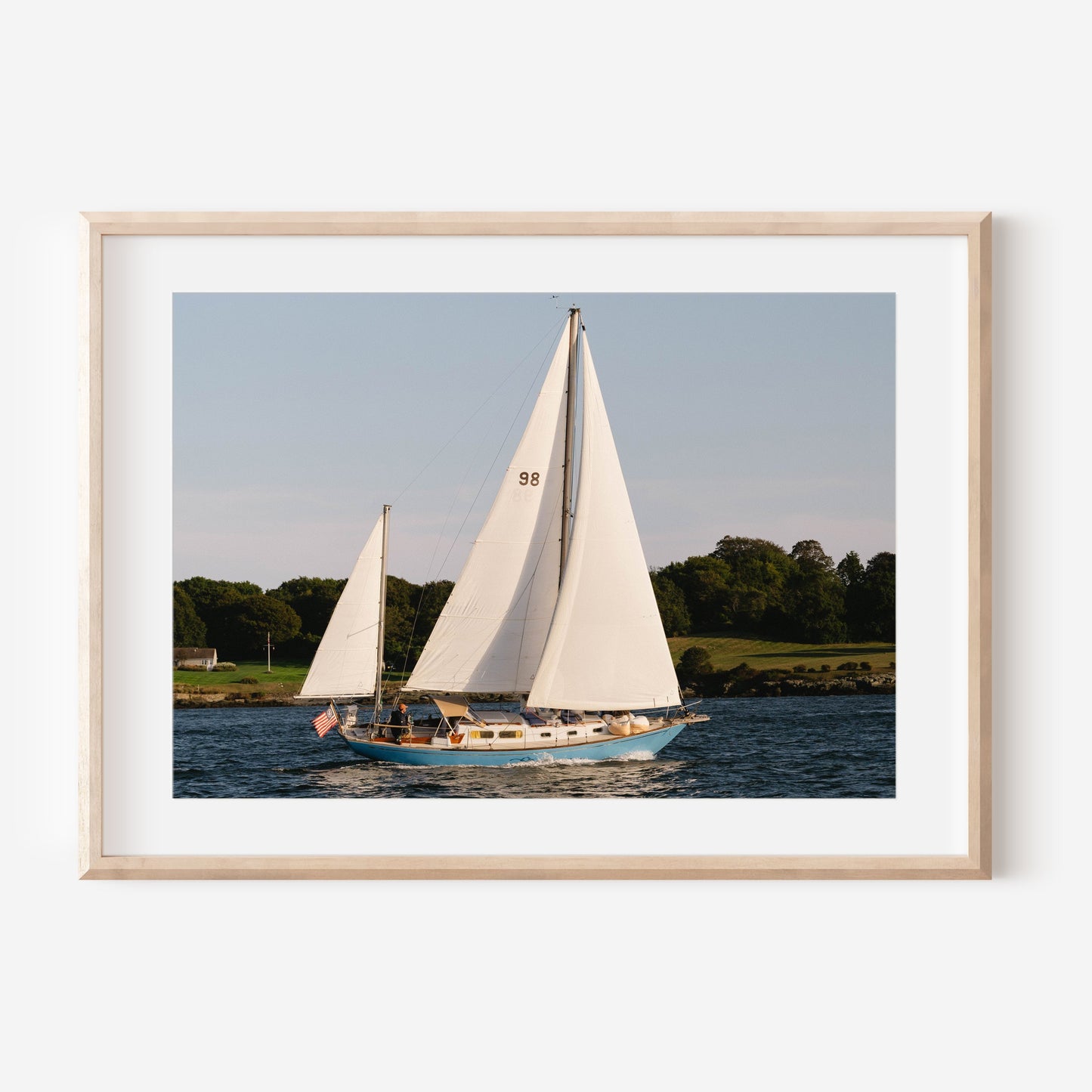Newport Sailboat Photography Print, Coastal Wall Art, Nautical Decor, Rhode Island Sailing Print, Beach House Wall Art, Sailing Photography