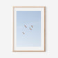 Seagull Wall Art Print, Coastal Sky Photography, Minimal Beach Decor, Soft Blue Coastal Art, Fine Art New England Print